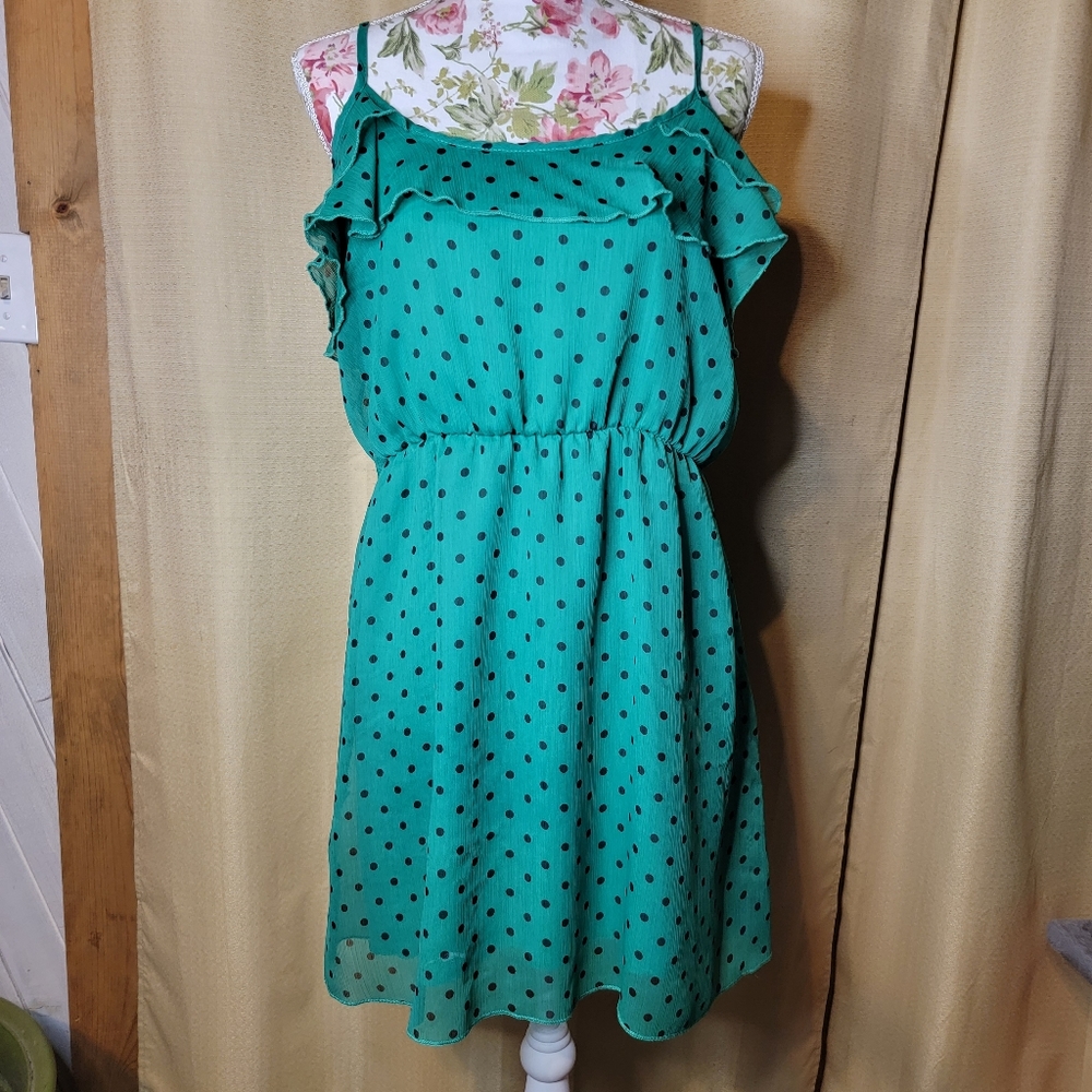 Rue21, XL, Green Polka Dot Dress
